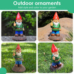 ornement gnome résine rouge vert bleu classique deco jardinextérieur statuenaine textureopacitéCHAUFFEURREMPLACER
