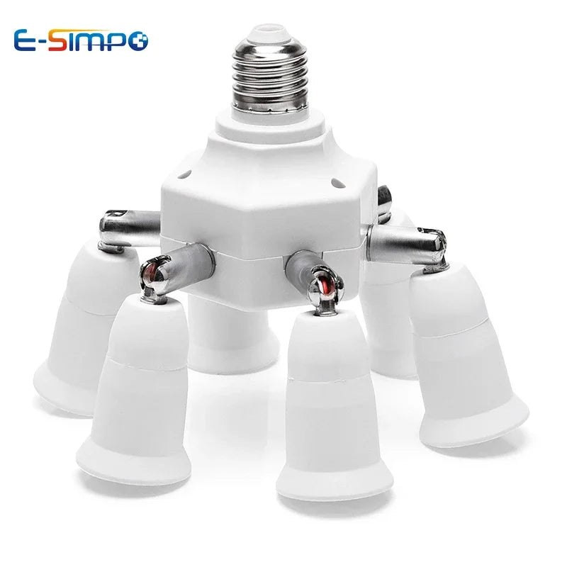 adaptateur led e27 blanc moderne vis splitter cable électrique fixations opaques