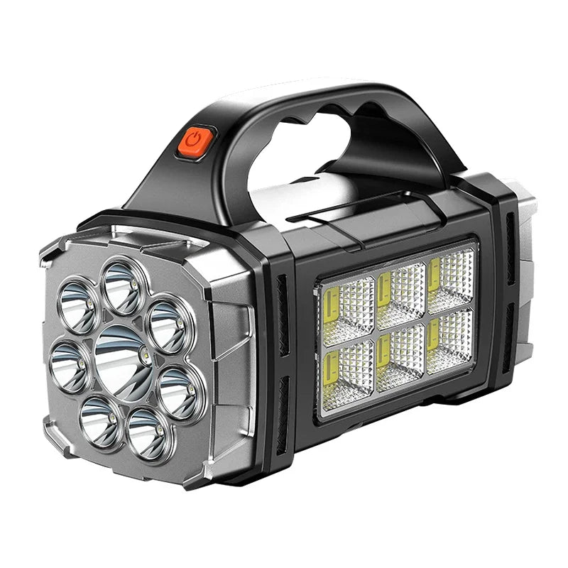 lampe torche solaire rechargeable led camping extérieur 12h luminosité usb solar charging robuste moderne