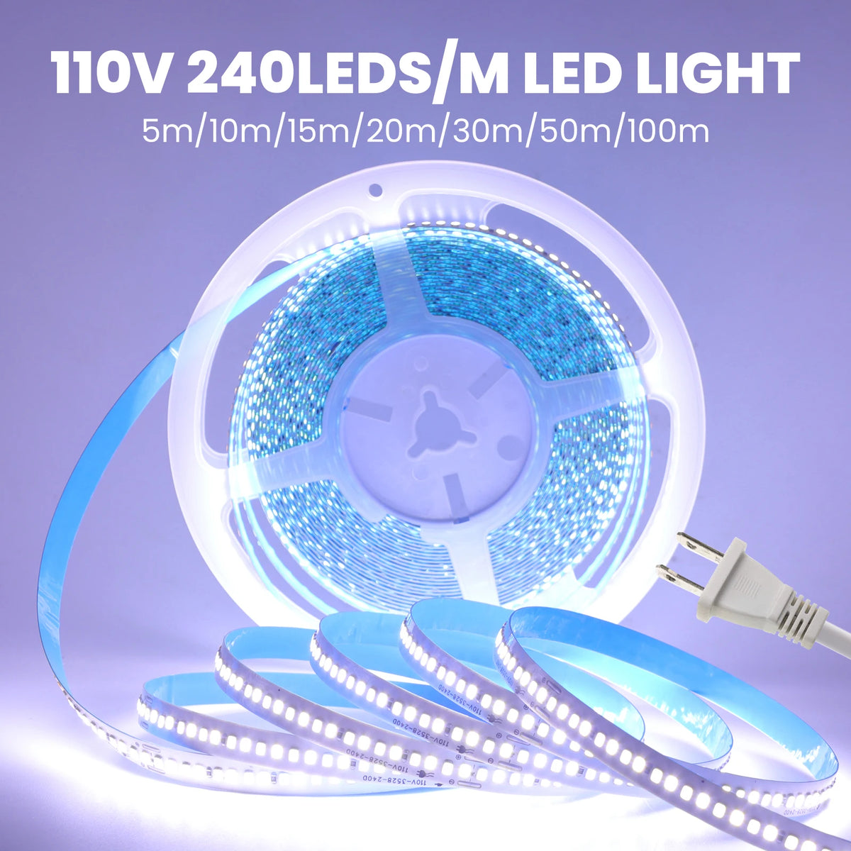 ruban led blanc haute luminosité étanche flexible prise électrique adhésif salon