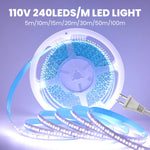 ruban led blanc haute luminosité étanche flexible prise électrique adhésif salon