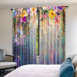 rideau floral multicolore opacité 100% polyester moderne 29x65in 41x90in 51x82in