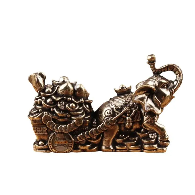 décoration intérieure éléphants chariot pièces métal doré tradition asiatique prospérité maison salon