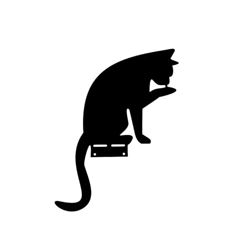 statue silhouette chat noir minimaliste jardin art décor