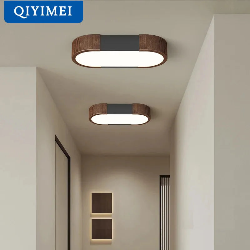 plafonnier led moderne noir bois naturel contemporain autonome flux lumineux variable certifié ccc
