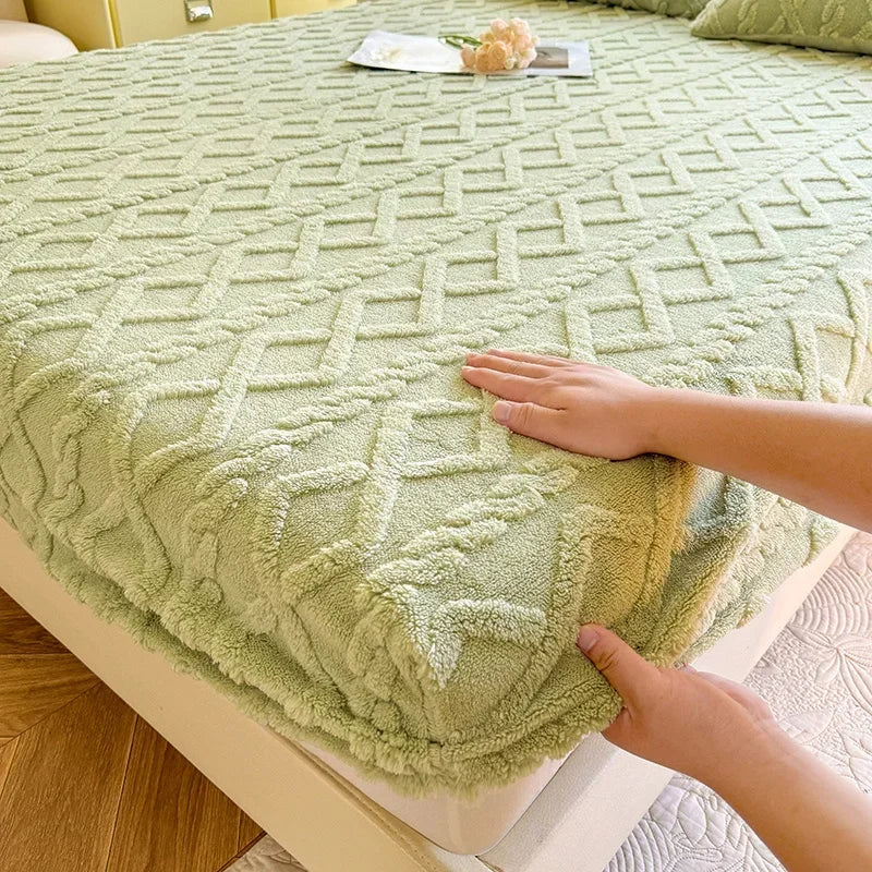 couverture géométrique beige douce polyester lit adultes hiver opacité confortable fixation