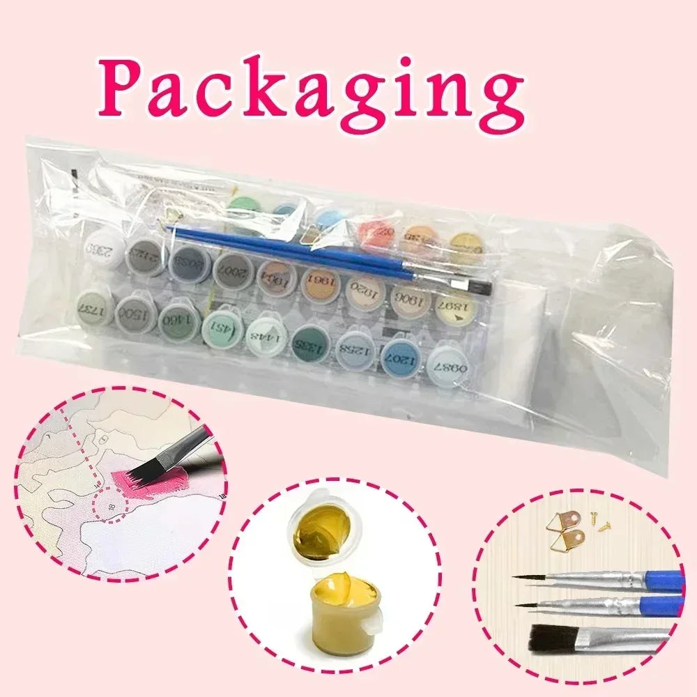 toile d'art kit peinture numeros abstrait fleurs tournesols classique moderne impressionniste DIY