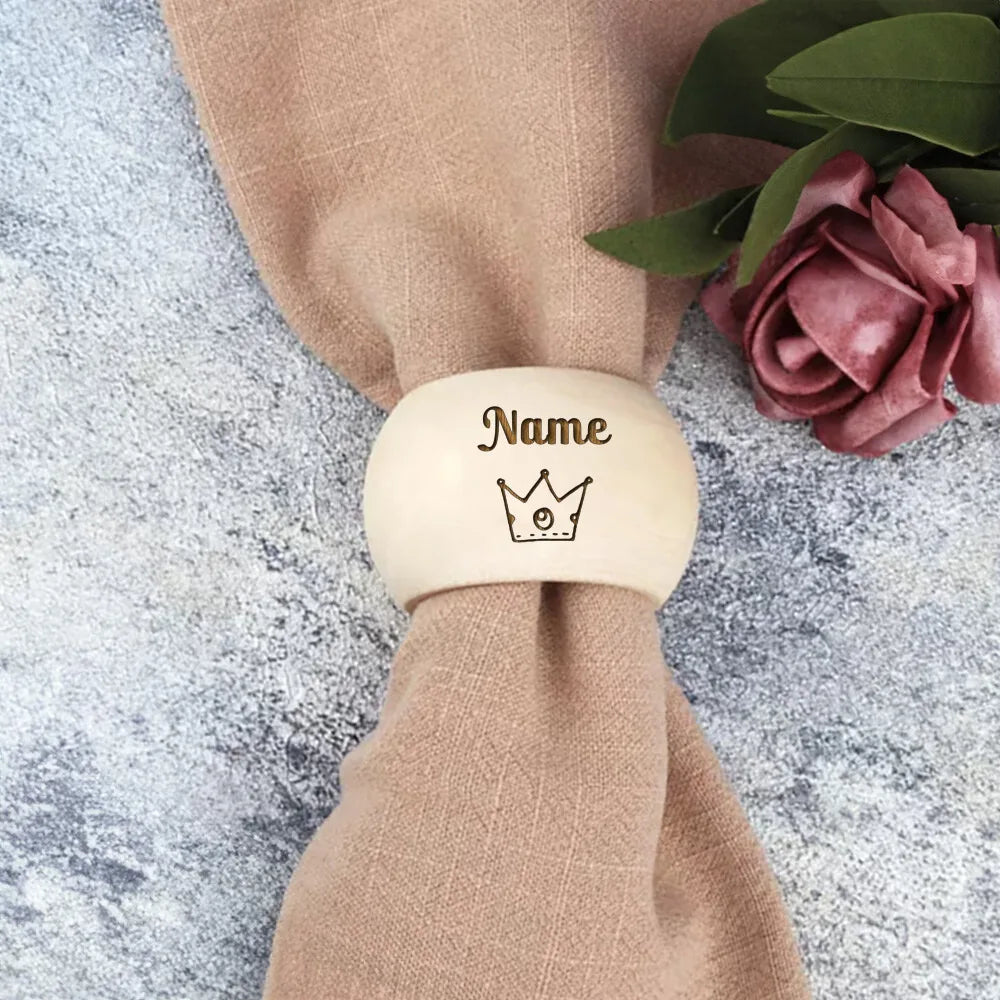 anneau serviette bois personnalisable arc ciel couronne cœur donut naturel minimaliste respectueux environnement decoration