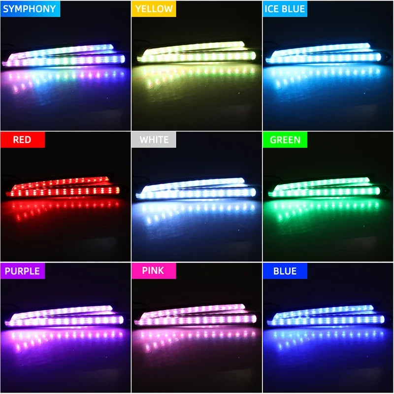 feux jour led noir blanc multicolore moderne clignotants jour nuit télécommande inclusion