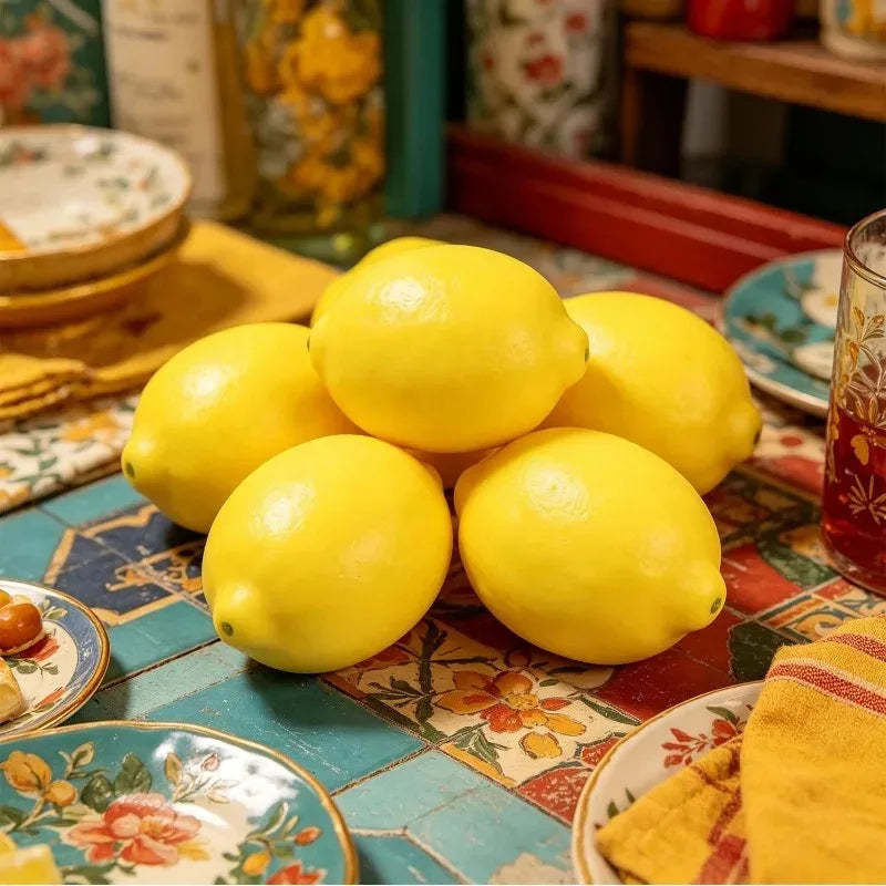 décoration intérieure guirlande citron feuille verte panier bol serviette tournesol farmhouse rustic