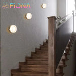 applique murale led ronde moderne blanc rayures horizontales adhésif chambre salon echangetable