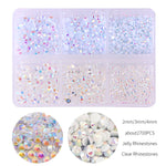 résine multicolores brillantes 4mm 3mm 2mm décoratives nail art bricolage 1000 pièces box