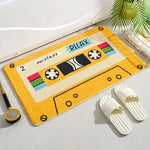 tapis sol rétro motif cassette audio décor maison moderne antidérapant entrée salle bain