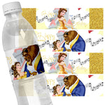 étiquettes autocollantes transparentes dorées bouteilles d'eau anniversaire princesse disney doré musical rose orné fêtes