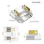 rubans led cob connecteurs clips transparents jaune rouge moderne technologique câbles 24v certifiés cee
