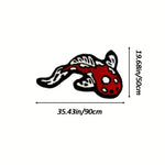 tapis moderne graphique pois squelette noir blanc rouge antidérapant intérieur extérieur chambre salon