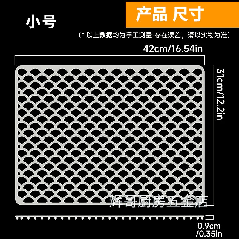 tapis cuisine silicone gris moderne perforé protection évier 72x39.5cmversiblelavabo