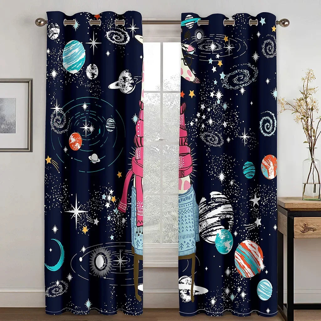 Rideaux élégants en forme d'étoiles, de couleur vive et fabriqués à partir de matériaux de haute qualité. Ces rideaux, parfaits pour ajouter une touche de glamour et de créativité à votre espace, présentent un motif d'étoiles qui brille comme une véritable constellation dans votre pièce. Ils sont idéaux pour ceux qui aiment le thème de l'espace ou qui veulent simplement ajouter une dimension unique à leur décor intérieur.
