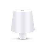 lampe table moderne bleu noir blanc rayures verticales abat jour base rechargeable led 5w
