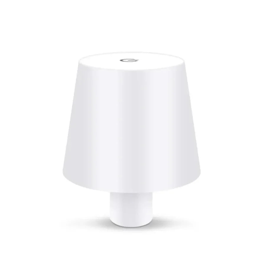 lampe table moderne bleu noir blanc rayures verticales abat jour base rechargeable led 5w