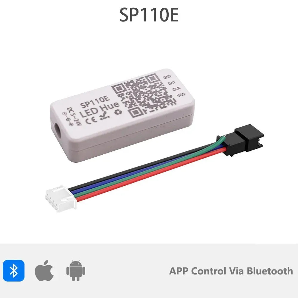 contrôleur led wifi bluetooth musique chargeur puissance 524v ws2812 ws2811 pixels blanc moderne