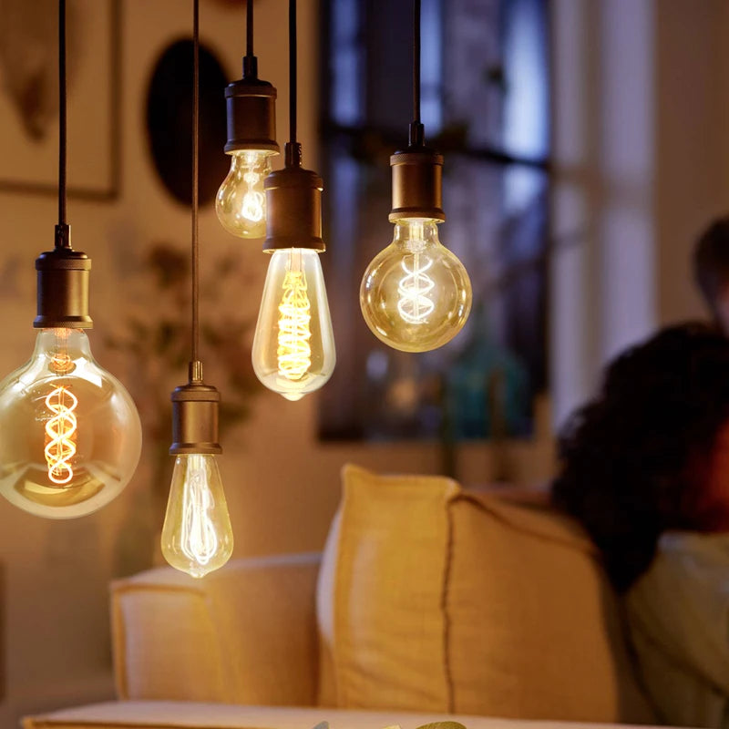ampoules led spirale dorée vintage écolaire e27 220v 50000h 250 lumens doré translucent
