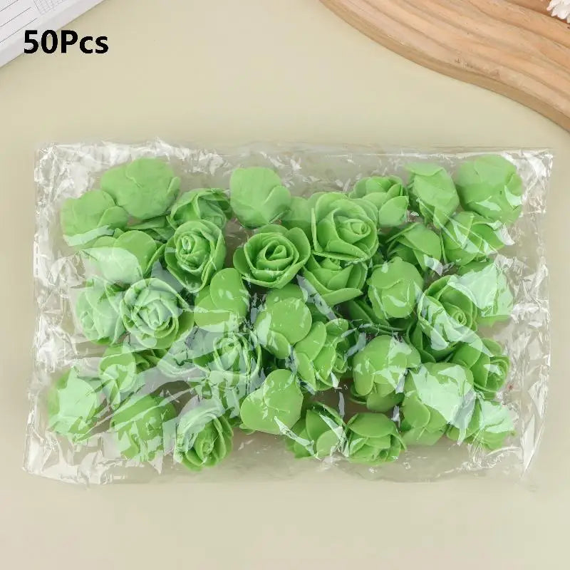 fleurs artificielles roses multicolores décoration maison fête 50 pièces branche polyester DIY