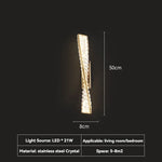 applique murale led cristal doré contemporaine élégante fixée mur éclairage quotidien flux lumineux variable