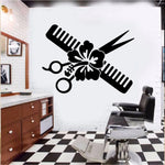 sticker mural moderne coiffure fleur textes salon cheveux symboles spa adhésif chambre salon