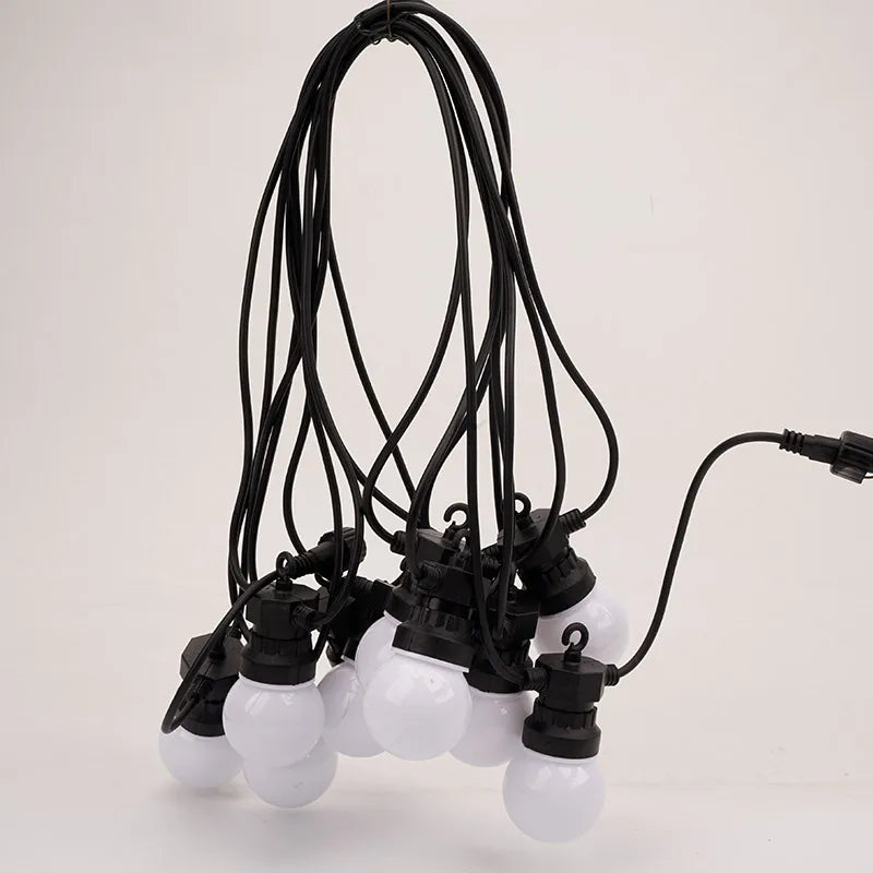 guirlande lumineuse blanche ip44 25 ampoules g50 moderne clips extérieur noël mariage