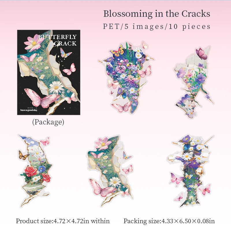 autocollants muraux abstraits papillons fleurs galaxie modernes bleus violets dorés noirs