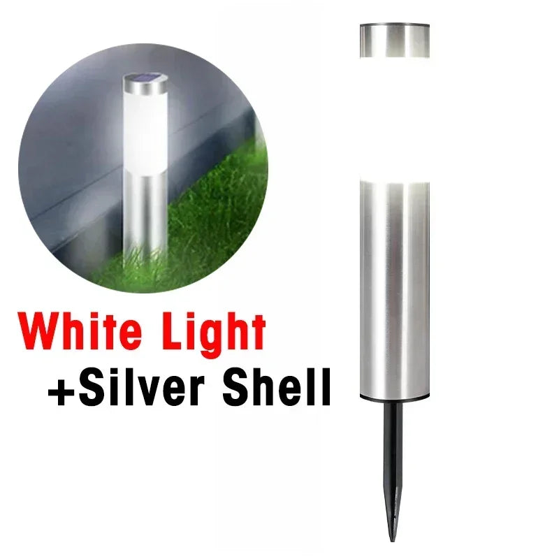 lampe solaire extérieure led acier inoxydable moderne 15 heures autonomie noir blanc minimaliste