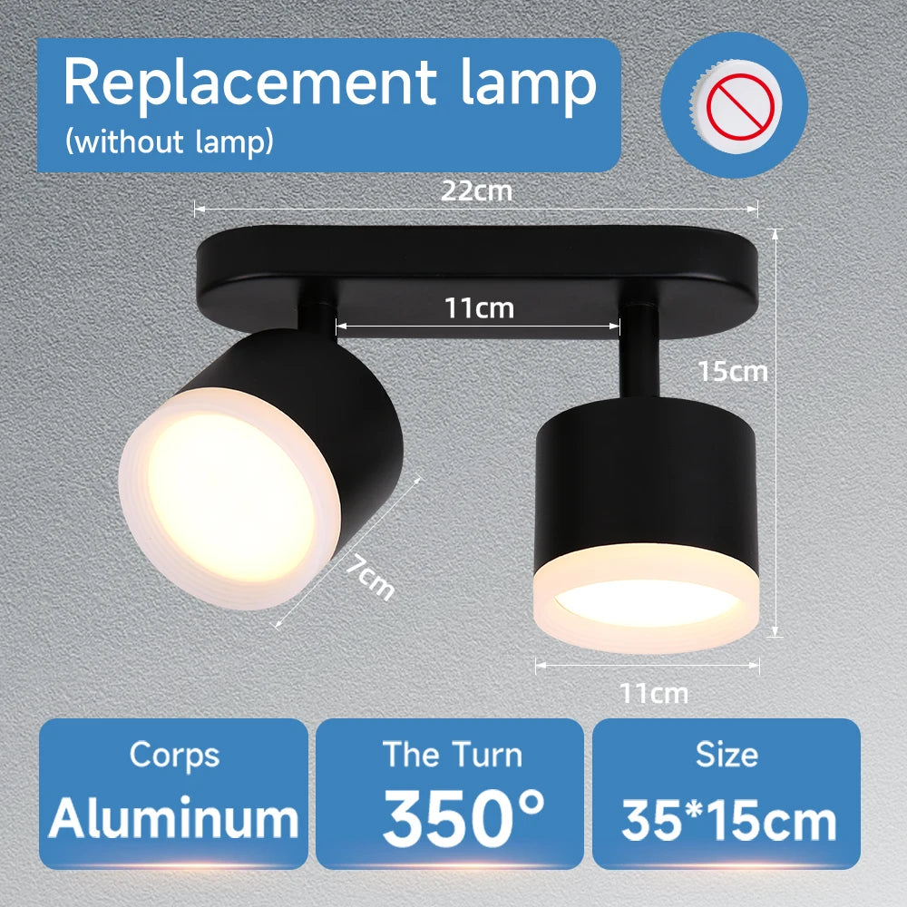 lampe moderne noir 35cm 15cm led gx53 3000k 4500k 6000k touch switch