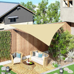 voile d'ombrage triangle beige résistante l'eau sans motif moderne tissu oxford université fixations
