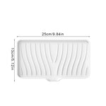 support savon gris blanc moderne adhésif rayures horizontales drainage anti dérapant cuisine salle bain