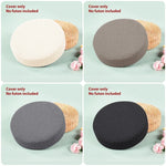 housse protection pouf rond gris moderne motif géométrique élastique