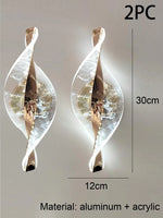 applique murale led moderne or brillante élégante chambre cuisine ondulé éclairage ambiant fixée mur