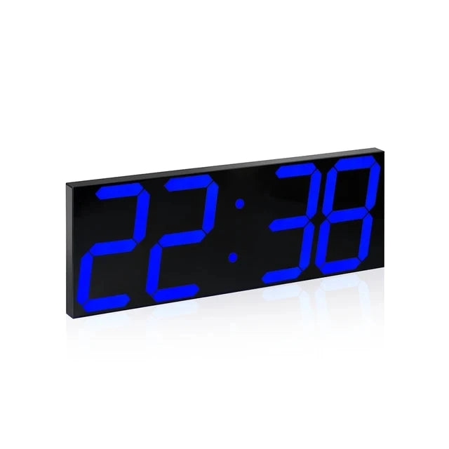 horloge murale digitale led moderne grande taille noir blanc jaune vert lumineuse télécommande