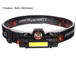 lampe frontale led noir bandeau ajustable 1500lm 2000lm 18650 batterie charge usb camping chasse