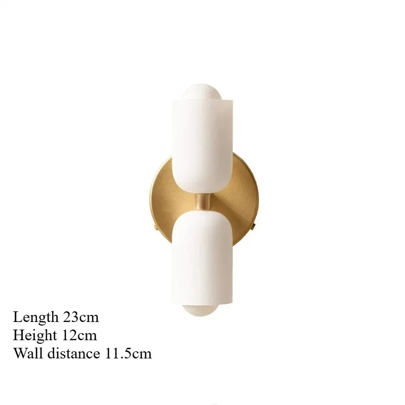 applique murale moderne deux têtes éclairage blanc vert olive rond minimaliste fixée mur 23cm