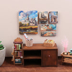 tableaux peinture l'huile impressionnistes paysages urbains architecture célèbre bois miniature