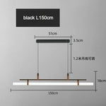 lampe suspendue moderne minimaliste noir cuivre blanc métal lisse 120cm 150cm 80cm