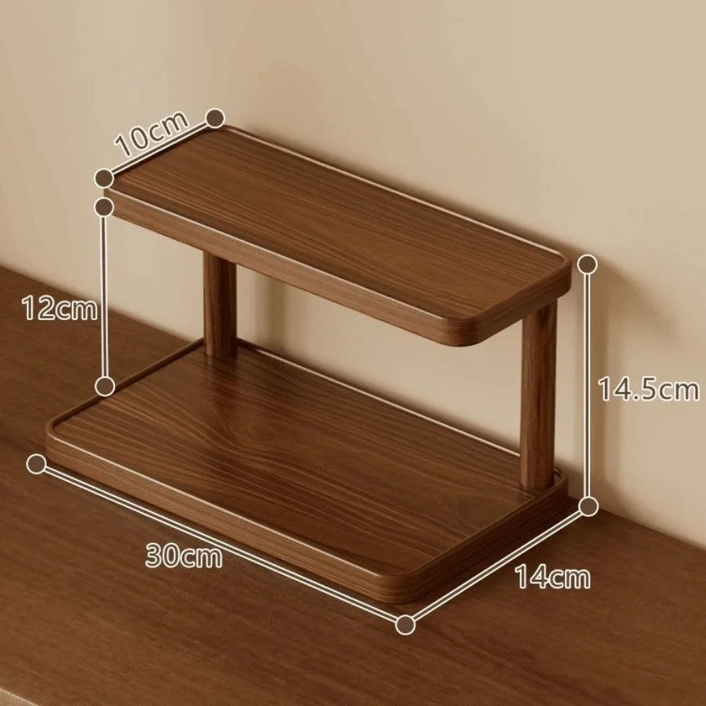 porte tasses réutilisable étagère bois moderne niveaux marron clair tasses pots thé économie espace