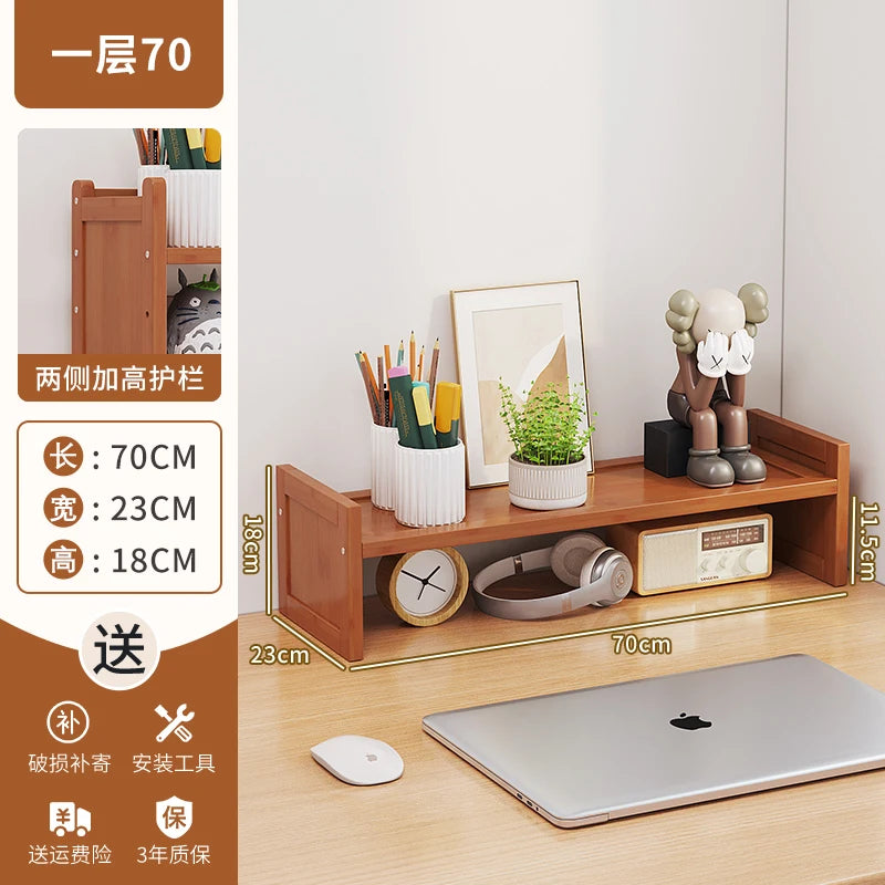 étagère moderne bambou rangement anti poussière vis livres boîtes horloge panier étudiant écologique