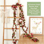 guirlande artificielle roses blanches vertes mariage décoration intérieure diy fleurs feuilles adhésif floral