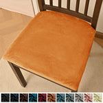 coussin chaise velours orange protection amovible lavable classique fixe
