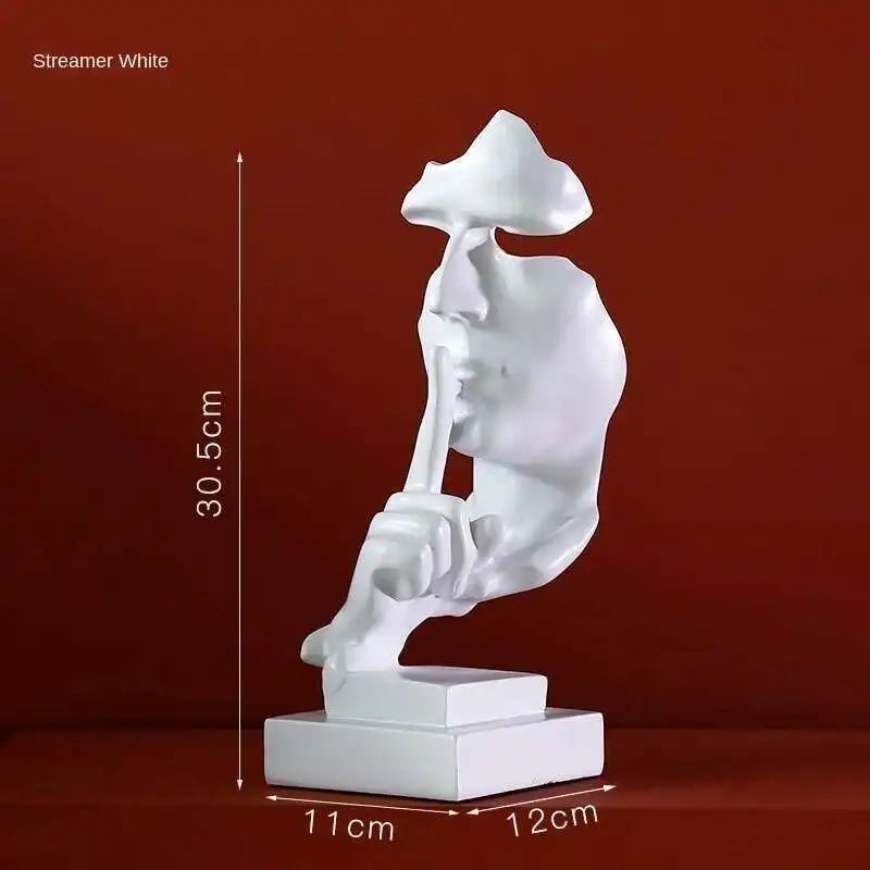 statuette or silencieux homme masqué moderne abstraite art classique hauteur 31cm largeur 11cm poids