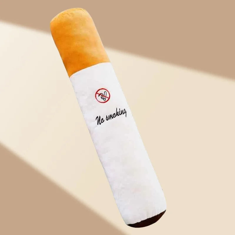 coussin body cigarette no smoking orange moderne humoristique patchwork polyester coton décoration sofa chambre