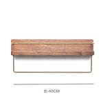 étagère murale moderne minimaliste bois naturel doré étagères clips métalliques