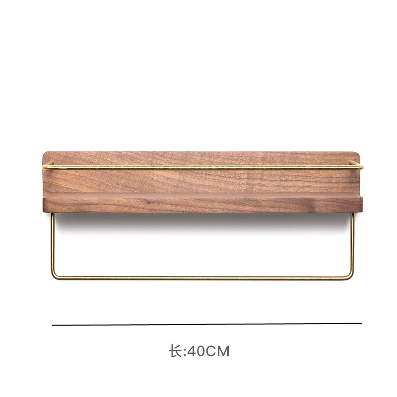 étagère murale moderne minimaliste bois naturel doré étagères clips métalliques